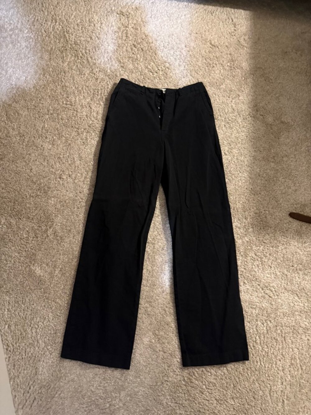 Buck Mason Black Wide Leg Pants Size 28